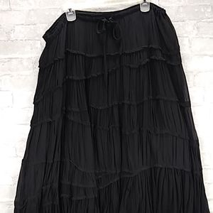 Ralph Lauren 100% Silk Black Skirt